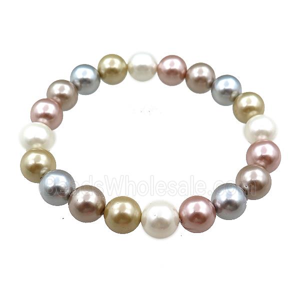 pearlized shell bracelet, round