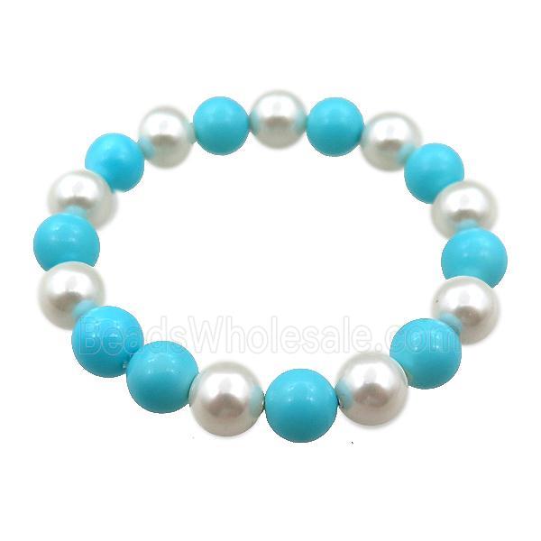 pearlized shell bracelet, round