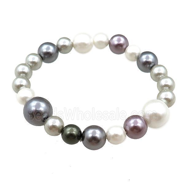pearlized shell bracelet, multicolor
