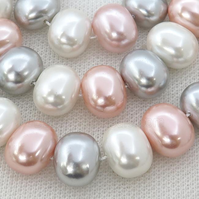 Pearlized Shell potato Beads, mix color