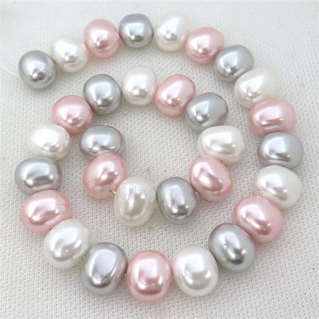 Pearlized Shell potato Beads, mix color