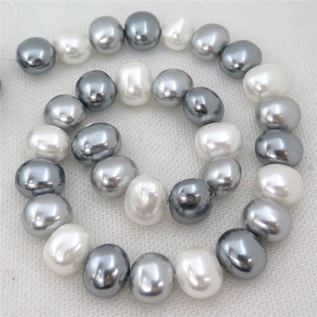 Pearlized Shell potato Beads, mix color