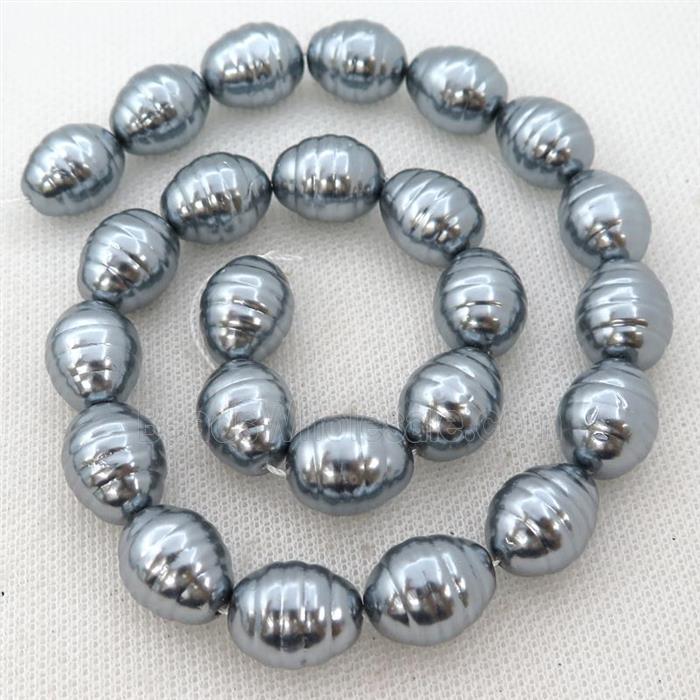 black Pearlized Shell silkworm beads