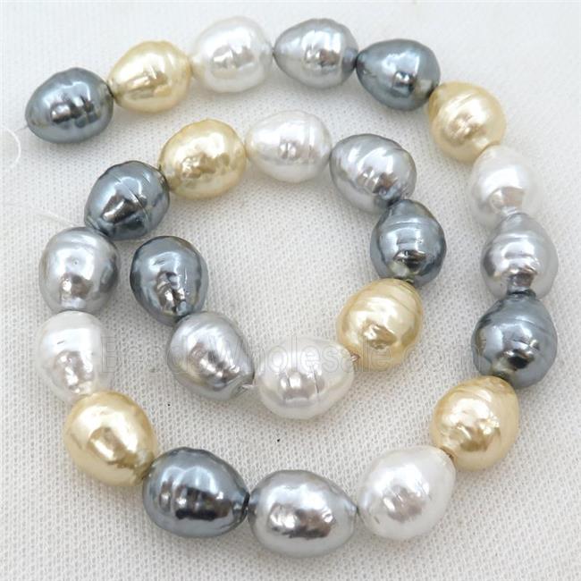 mixed Pearlized Shell silkworm beads