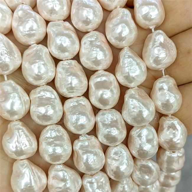 White Pearlized Porcelain Beads Freeform