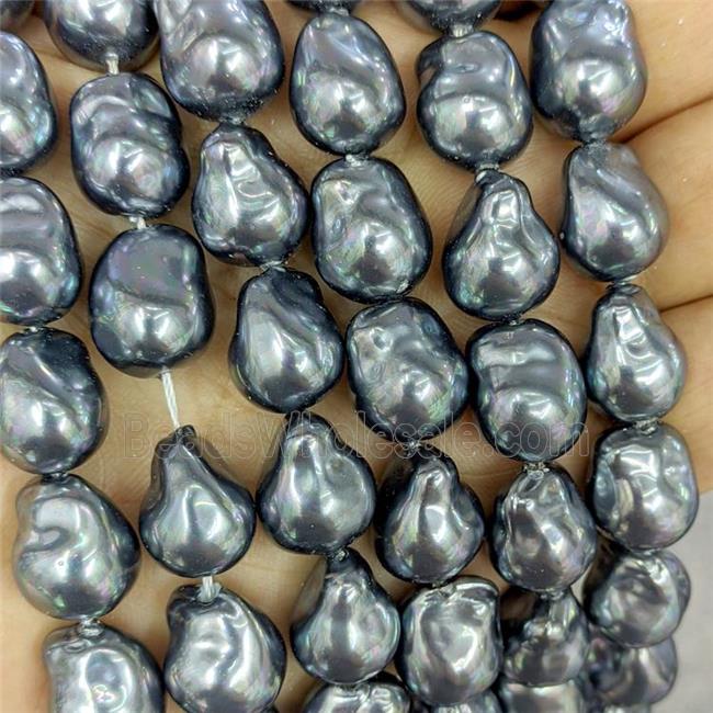 Blackgray Pearlized Porcelain Beads Freeform