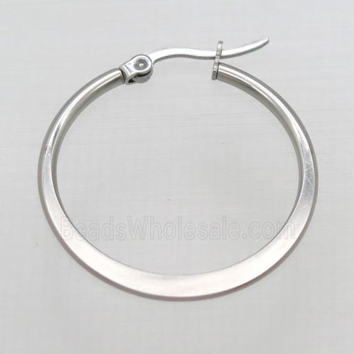 raw stainless steel Hoop Earrings