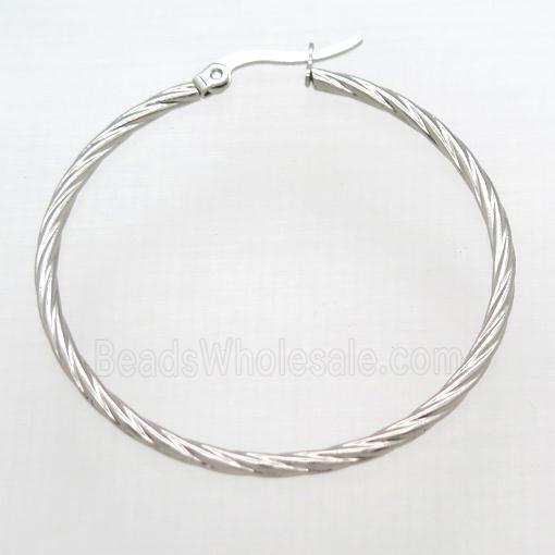 raw stainless steel Hoop Earrings