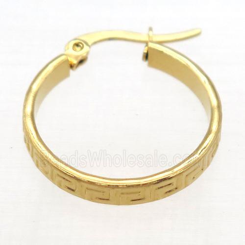 stainless steel Hoop Earrings, gold plated