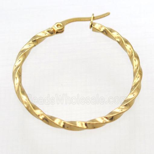 stainless steel Hoop Earrings, gold plated