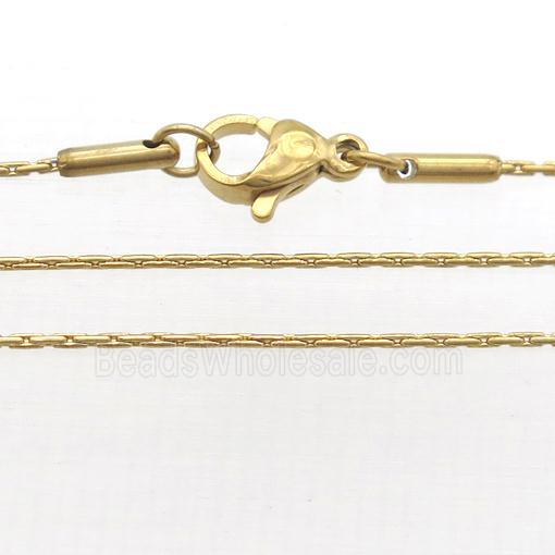 stainless steel necklace chain, gold plated
