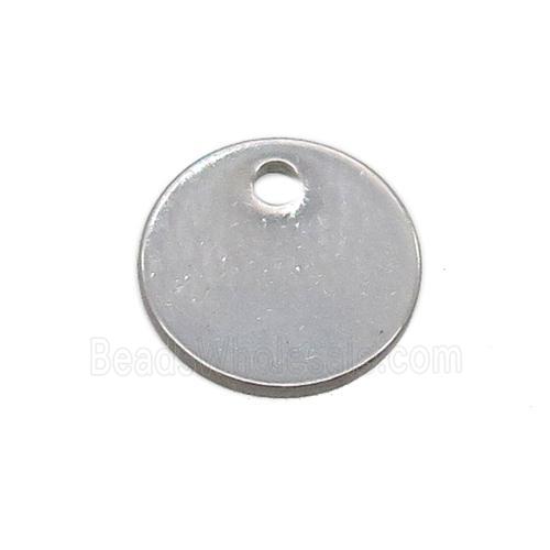 raw stainless steel circle pendant