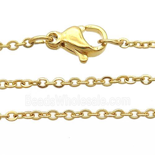 stainless steel necklace chain, gold plated