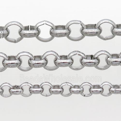 raw stainless steel circle chain