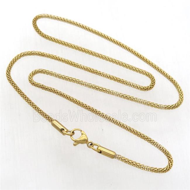 Stainless Steel Necklace Chain, gold plated