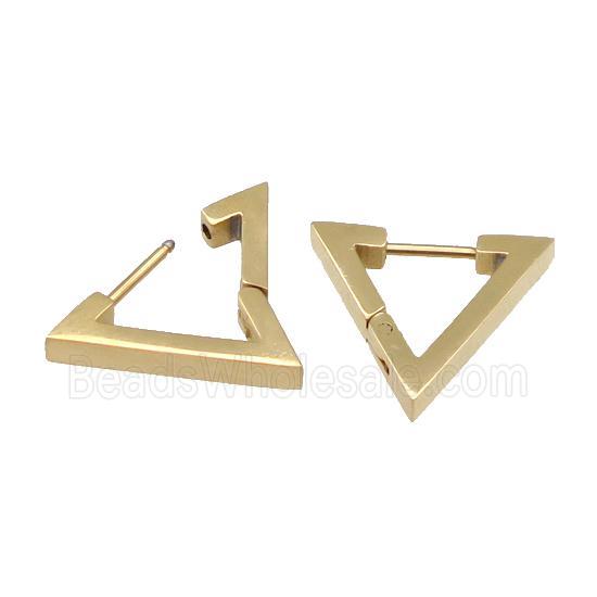 stainless steel Latchback Earring, triangle, gold plated