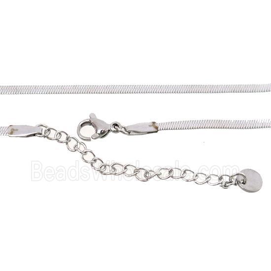 stainless steel necklace Chain, snakeskin, platinum plated