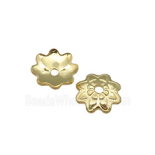stainless steel beadcaps, gold plated
