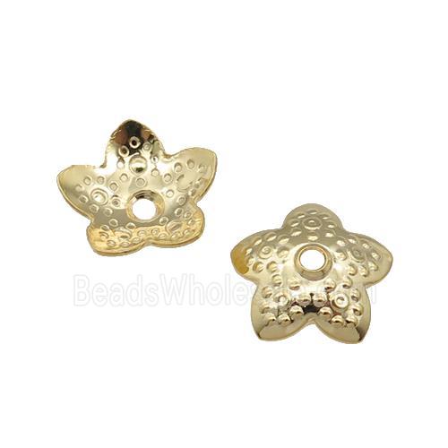 stainless steel beadcaps, gold plated