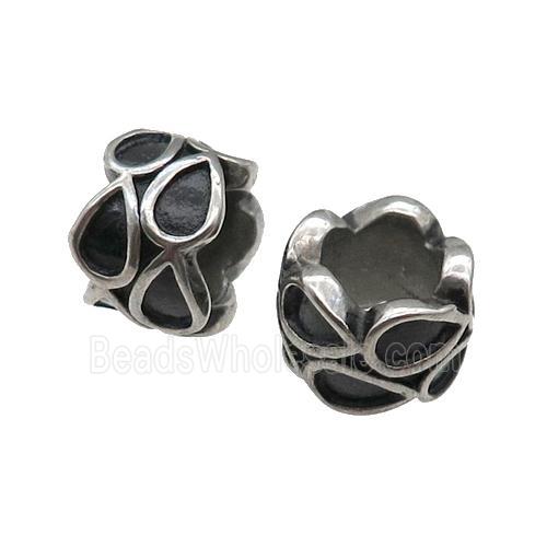 Stainless Steel tube Beads, antique silver