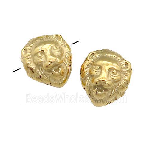 Stainless Steel Lion Beads, gold plated
