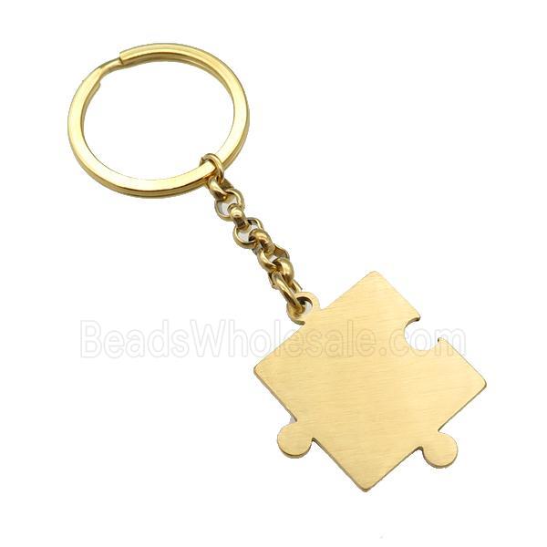 Stainless Steel keychain pendant gold plated