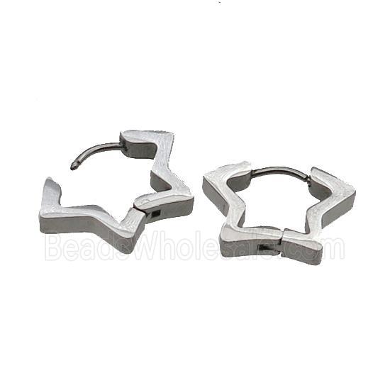 raw Stainless Steel Latchback Earring star