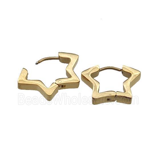 Stainless Steel Latchback Earring star gold plated