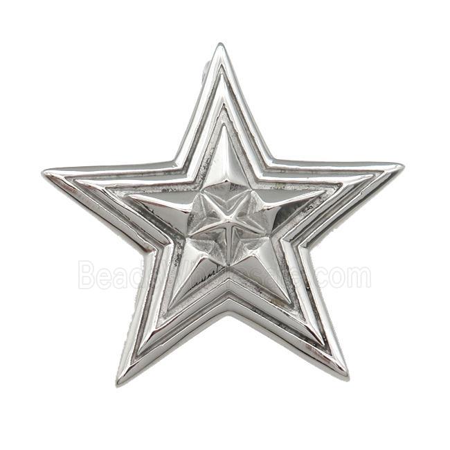 raw Stainless Steel star pendant