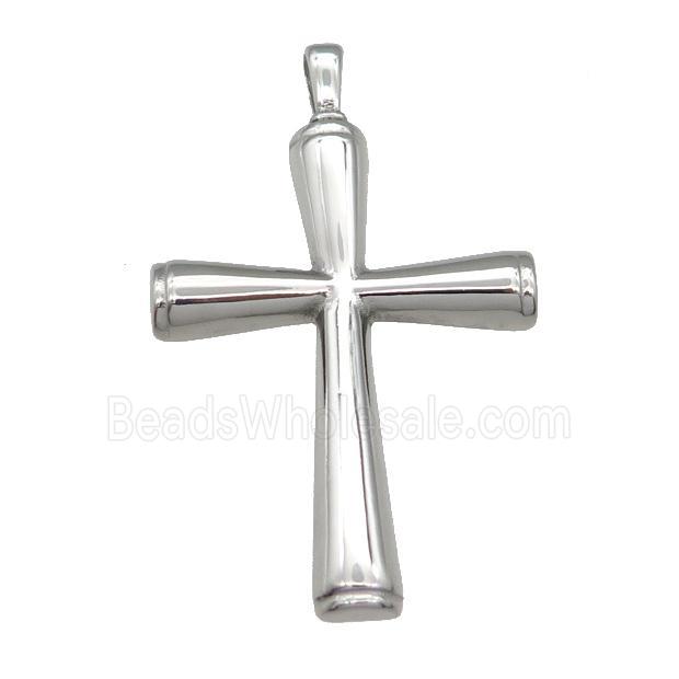 raw Stainless Steel cross pendant
