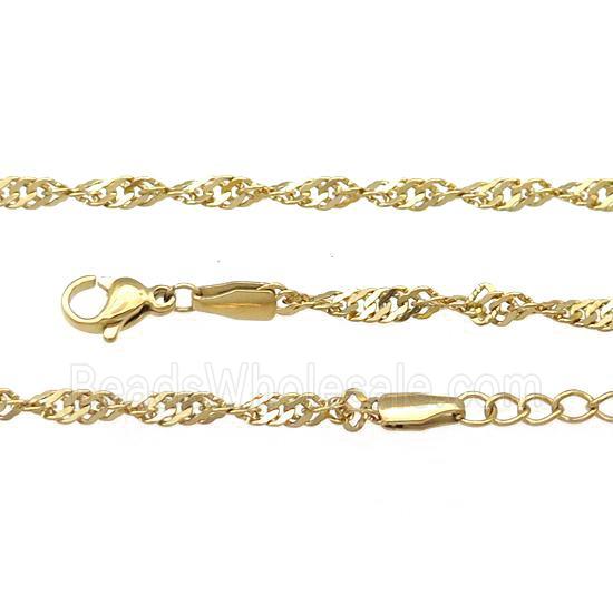 Stainless Steel Necklace Chain Gold Plated