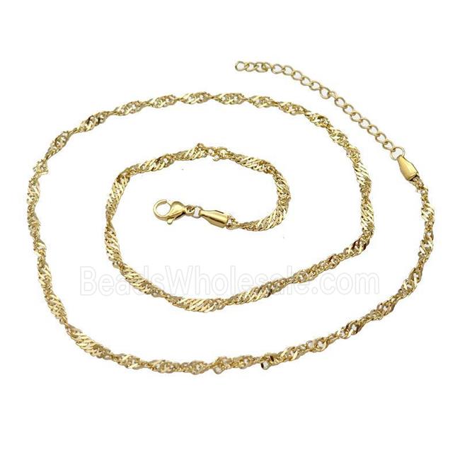 Stainless Steel Necklace Chain Gold Plated