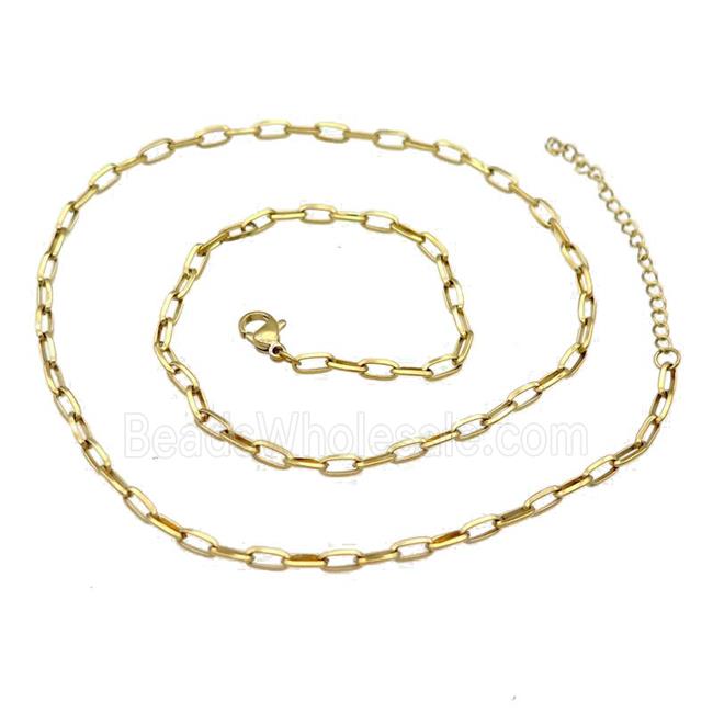 Stainless Steel Necklace Chain Gold Plated