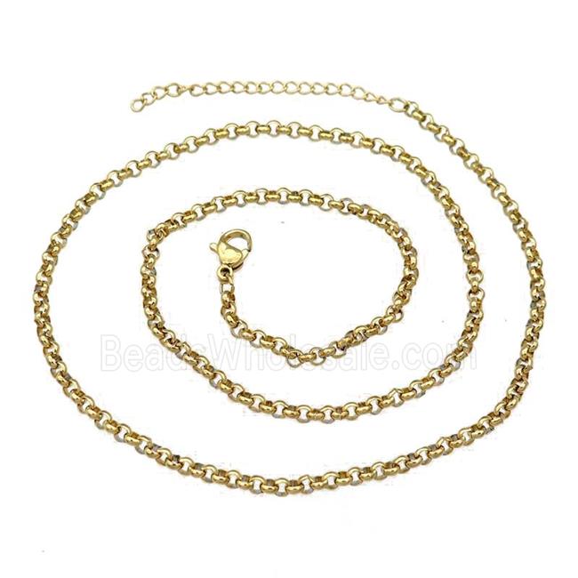 Stainless Steel Necklace Chain Gold Plated