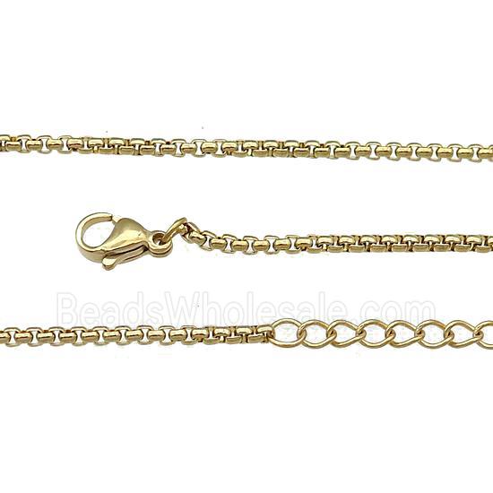 Stainless Steel Necklace Chain Gold Plated