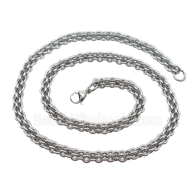 Raw Stainless Steel Necklace