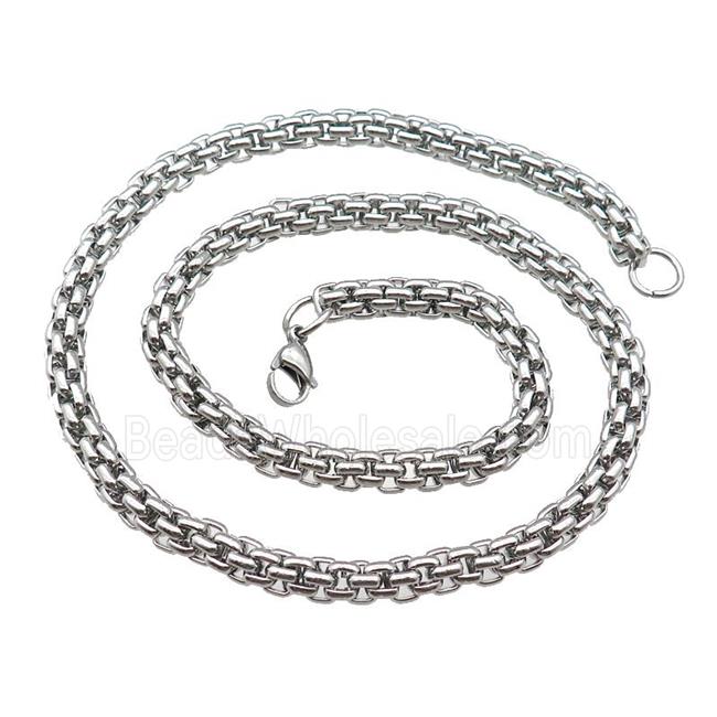 Raw Stainless Steel Necklace
