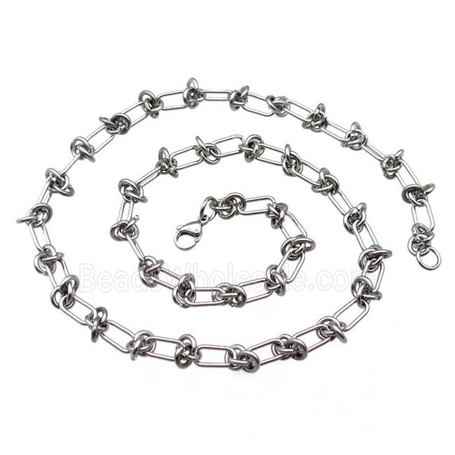 Raw Stainless Steel Necklace