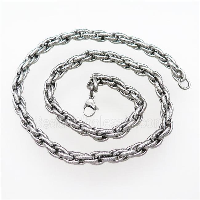 Raw Stainless Steel Necklace
