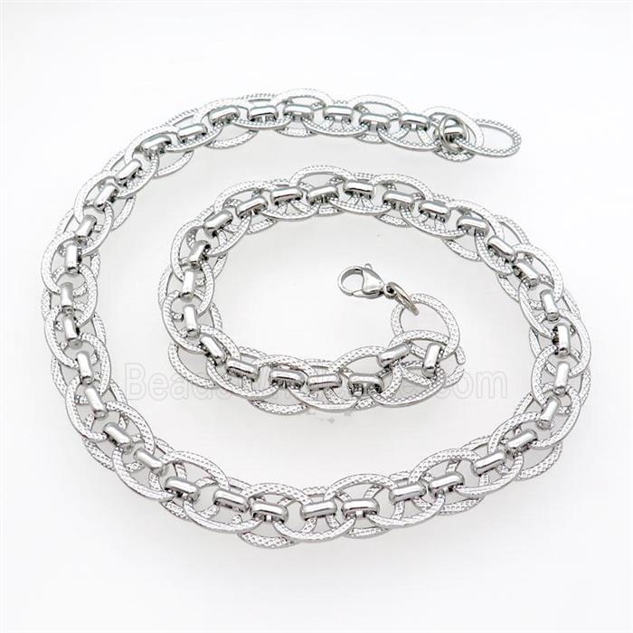 Raw Stainless Steel Necklace