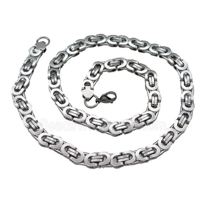 Raw Stainless Steel Necklace
