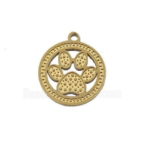 Stainless Steel Paw Charm Pendant Gold Plated