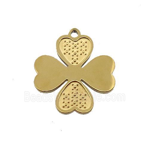Stainless Steel Clover Charm Pendant Gold Plated