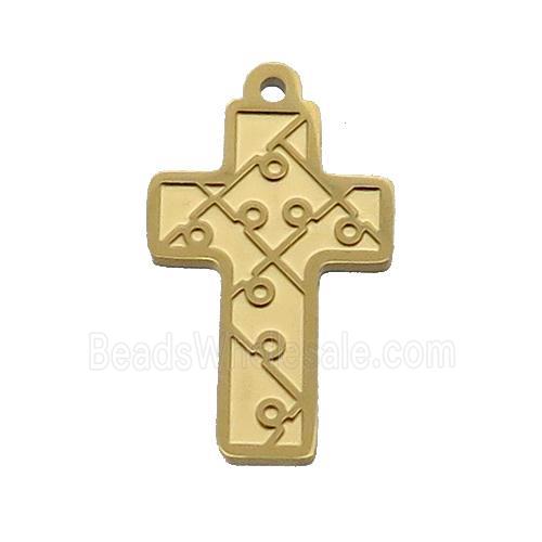 Stainless Steel Cross Charm Pendant Gold Plated