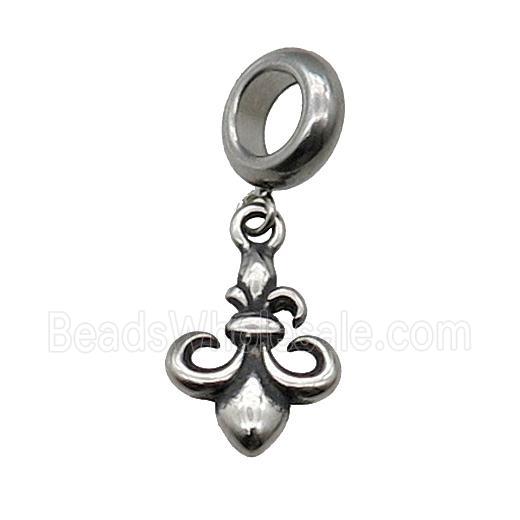 Stainless Steel Pendant Fleur-de-lis Antique Silver