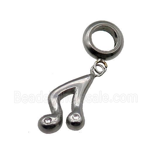 Raw Stainless Steel MusicalNote Pendant