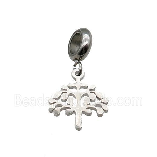 Raw Stainless Steel Tree Pendant