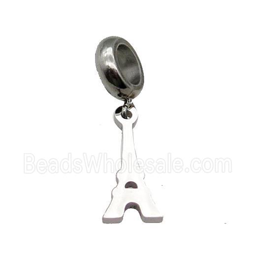 Raw Stainless Steel Eiffel Tower Pendant
