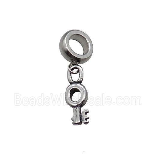 Stainless Steel Key Pendant Antique Silver