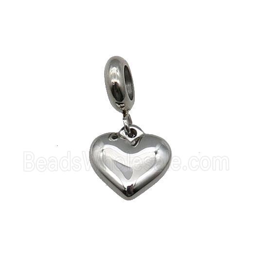Raw Stainless Steel Heart Pendant